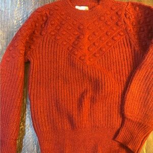 Wine colored Cable Knit Sweater